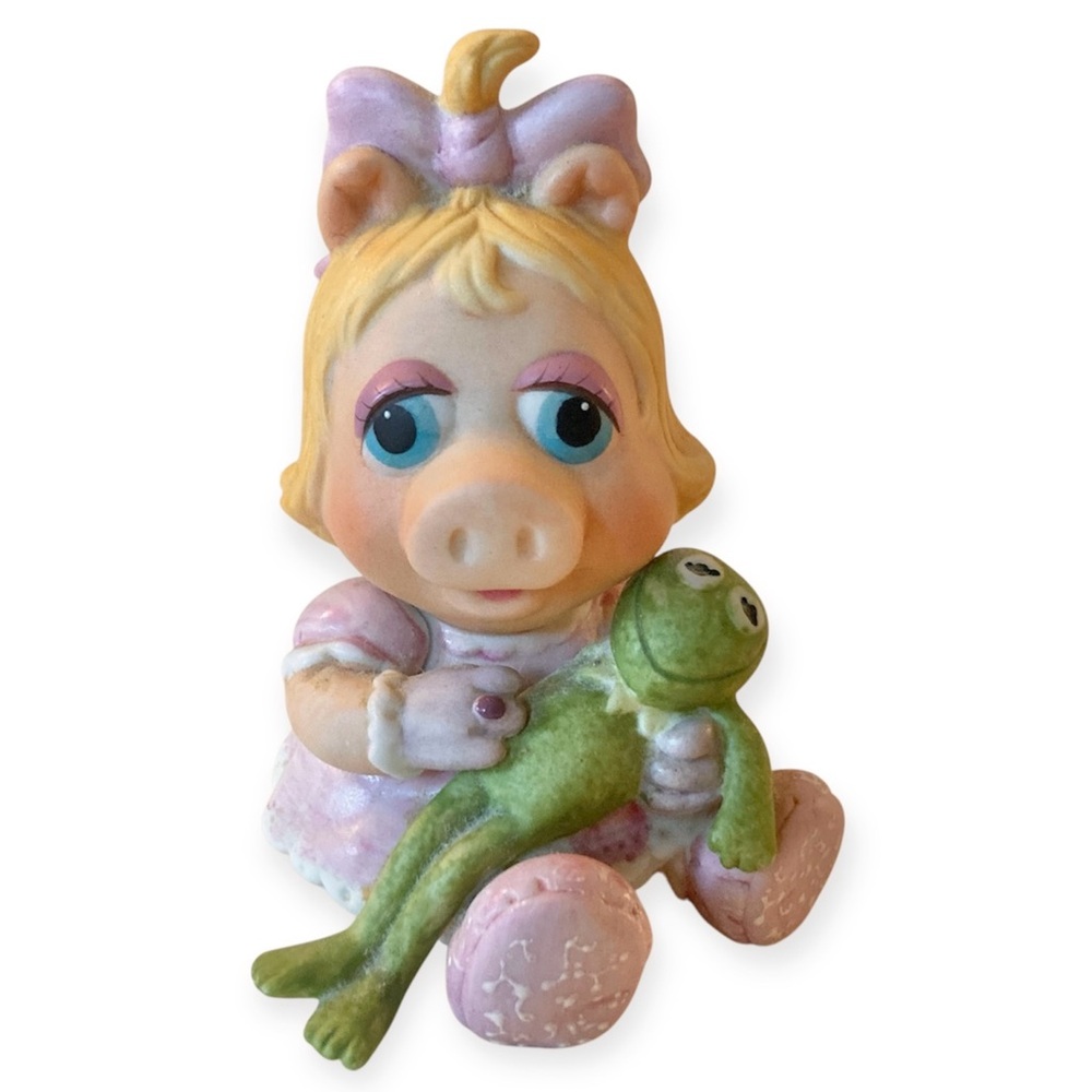 1983 Vintage Enesco Muppets Babies Miss Piggy Kermit Figurine Collectible Henson